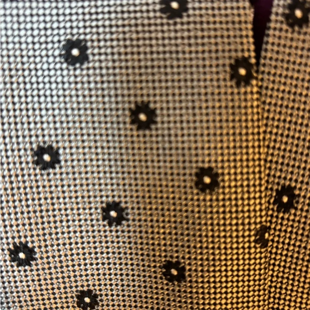 Embassy Row Silk Necktie in Gray with Black Polka Flowers Dots